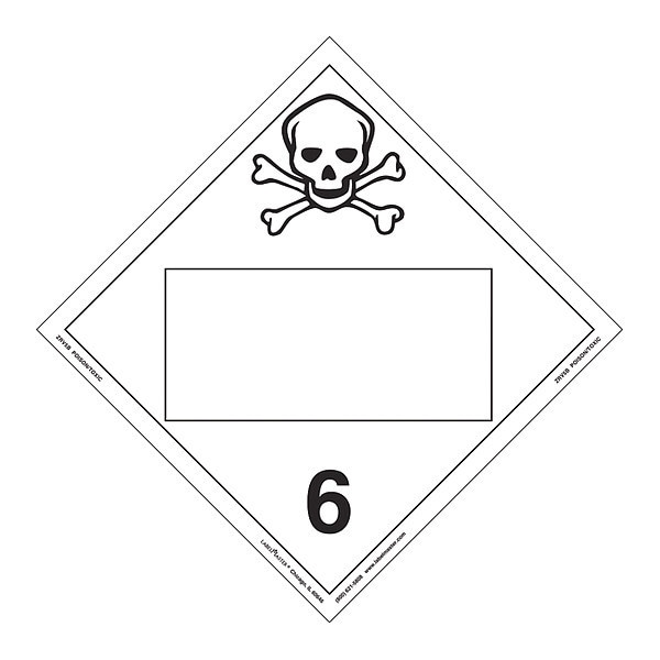 Toxic Placard, Blank, Rigid, PK25