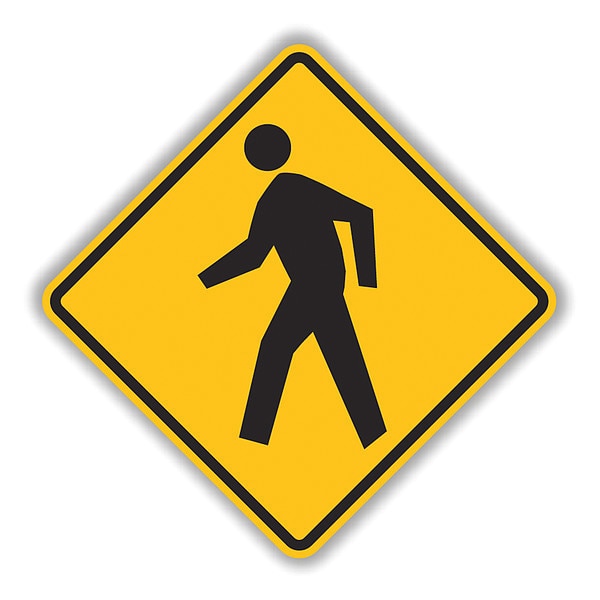 Pedestrian Crossng Sign, 30" x 30", DG3 FY