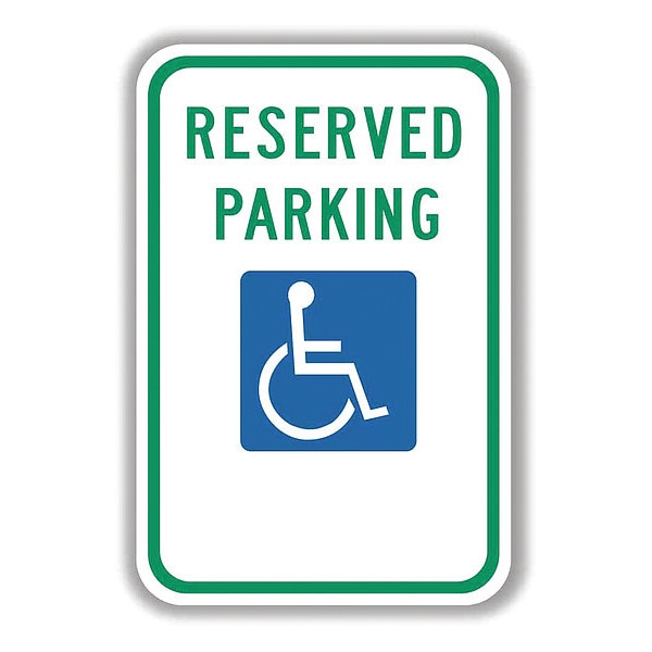 Reserved Parking Sign, 12" x 18", ADA SYM