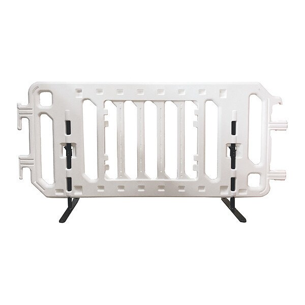 Crowd Control Barricade, 6 ft., HD, Wht