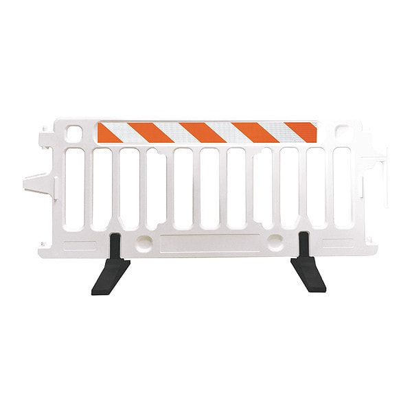 Crowd Control Barricade, 6 ft., Wht