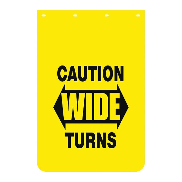 Mudflap, Caution Wide Turns, 24" x 30", PK2, 2 PK