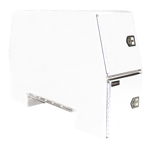 55x24x85 Inch Offset Floor White Steel Backpack Truck Box - 9.1 Inch Offset