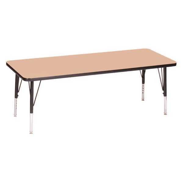 Rectangle Adjustable Height Activity Kids School Table, High Pressure Laminate, Fusion Maple