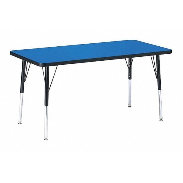 Rectangle Adjustable Height Activity Kids School Table, High Pressure Laminate, Blue