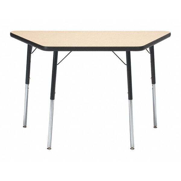 Trapezoidal Adjustable Height Activity Kids School Table, High Pressure Laminate, Fusion Maple