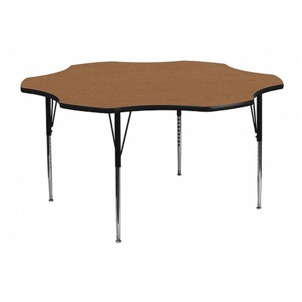 Flower Adjustable Height Activity Kids School Table, High Pressure Laminate, Walnut