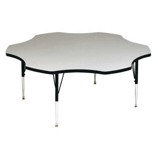 Flower Adjustable Height Activity Kids School Table, High Pressure Laminate, Gray Granite