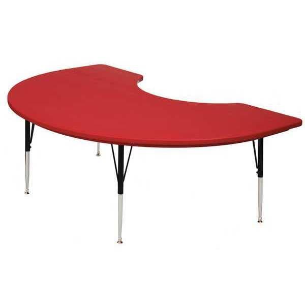 Kidney Adjustable Height Activity Kids School Plastic Blow Molded Table, Blow Molded Plastic, Red