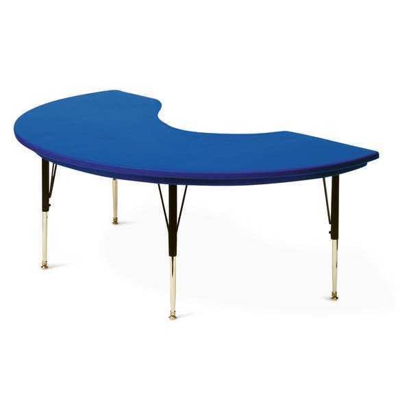 Kidney Adjustable Height Activity Kids School Plastic Blow Molded Table, Blow Molded Plastic, Blue