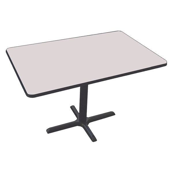 Rectangle Cafe Bistro and Breakroom Pedestal Table, High Pressure Laminate Top, Gray Granite