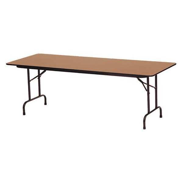 Rectangle Commerical Folding Utility Table, High Pressure Laminate Top, Walnut