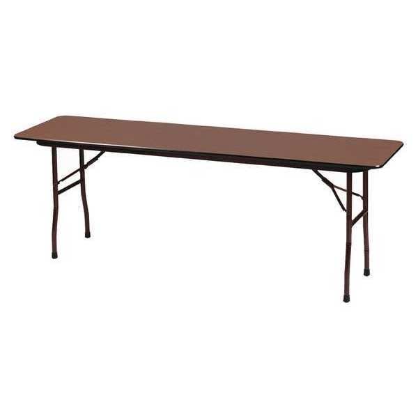 Rectangle Commerical Folding Utility Table, High Pressure Laminate Top, Medium Oak