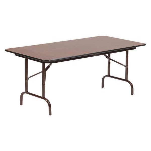 Rectangle Commerical Folding Utility Table, High Pressure Laminate Top, Walnut