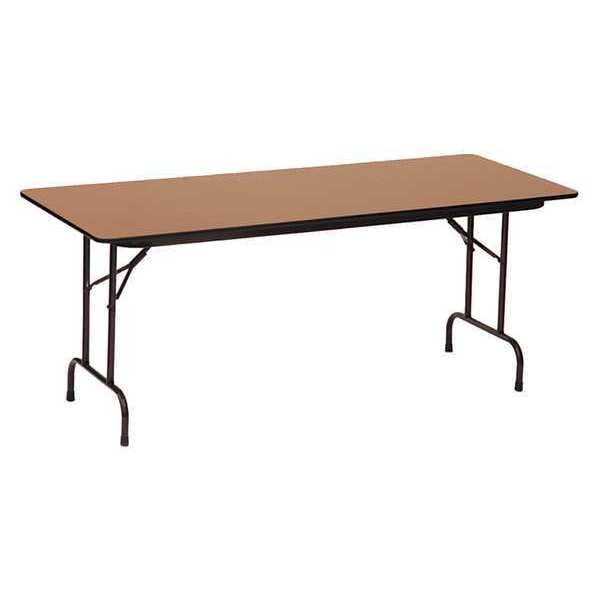 Rectangle Commerical Folding Utility Table, High Pressure Laminate Top, Medium Oak