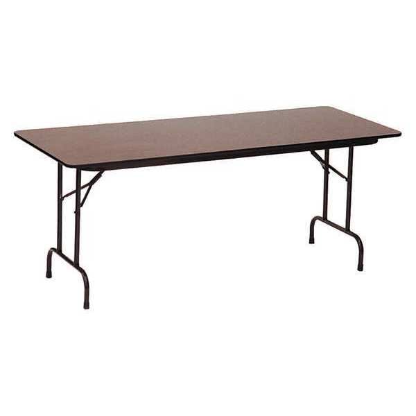 Rectangle Commerical Folding Utility Table, High Pressure Laminate Top, Walnut