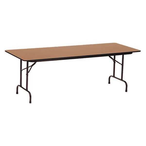 Rectangle Commerical Folding Utility Table, High Pressure Laminate Top, Walnut