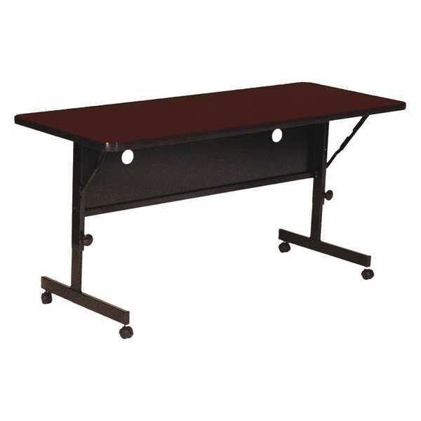 Rectangle Deluxe Adjustable Height Flip Top Training Table, High Pressure Laminate Top, Cherry