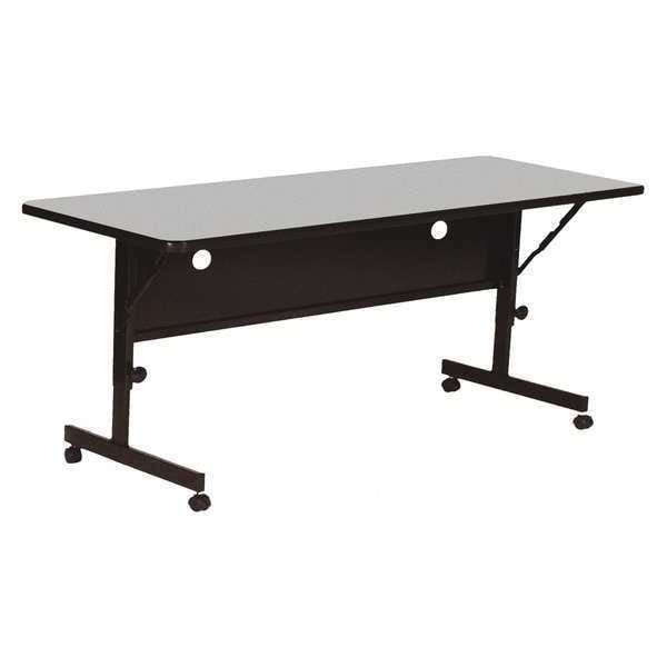 Rectangle Deluxe Adjustable Height Flip Top Training Table, High Pressure Laminate Top