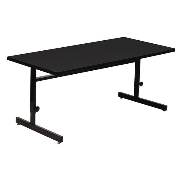 Rectangle Econoline Adjustable Height Computer Desk and Training Table, 24" W, 60" L, 21" to 29" H