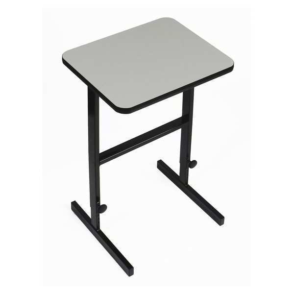 Workstation Desk Standing Height Workstation, 24" D X 34" to 42" H, 20" W X Gray Granite