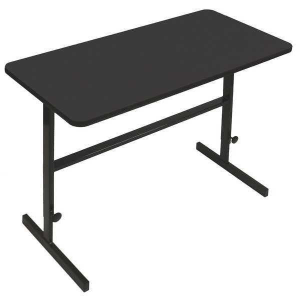 Workstation Desk Standing Height Workstation, 60" D X 34" to 42" H, 30" W X Black Granite