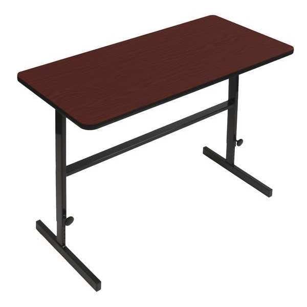 Workstation Desk Standing Height Workstation, 60" D X 34" to 42" H, 30" W X Cherry
