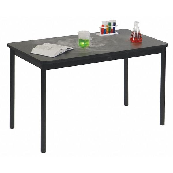 Lab Table, High Pressure Laminate on High-Density Core with Back Sheet, Steel Frame, 48" L x