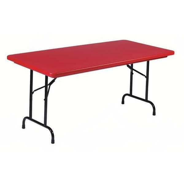 Rectangle Heavy Duty Commerical Plastic Folding Table, 30" W, 60" L, 29" H, Blow Molded Plastic Top