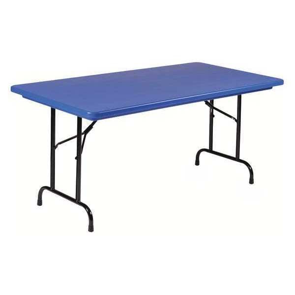 Rectangle Heavy Duty Commerical Plastic Folding Table, 30" W, 60" L, 29" H, Blow Molded Plastic Top