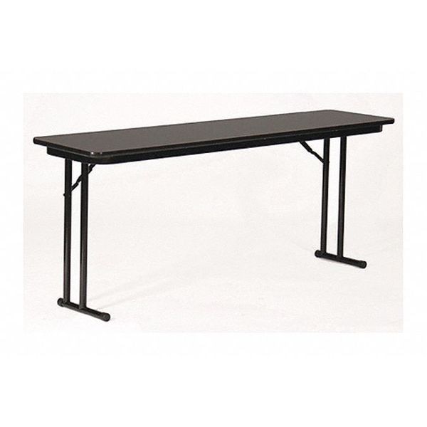 Rectangle Off Set Leg Folding Seminar Training Table, High Pressure Laminate Top, Black Granite