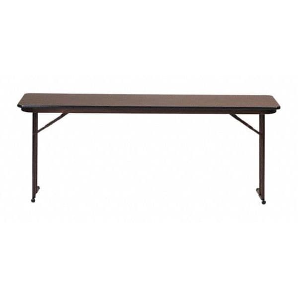 Rectangle Off Set Leg Folding Seminar Training Table, High Pressure Laminate Top, Walnut