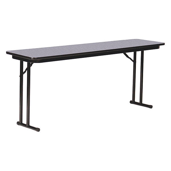Rectangle Off Set Leg Folding Seminar Training Table, High Pressure Laminate Top, Gray Granite