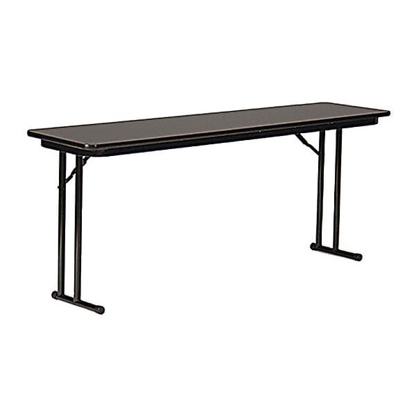 Rectangle Off Set Leg Folding Seminar Training Table, High Pressure Laminate Top, Black Granite