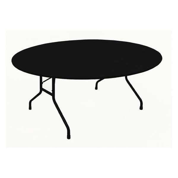 Round Commerical Folding Utility Table, High Pressure Laminate Top, Black Granite