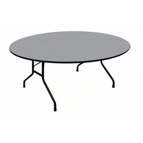 Round Commerical Folding Utility Table, High Pressure Laminate Top, Black Granite