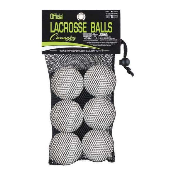 Official Lacrosse Ball Set, White, PK6