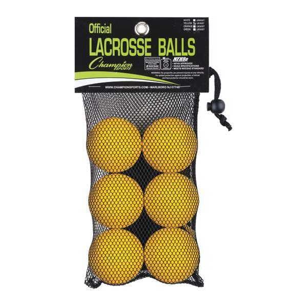 Official Lacrosse Ball Set, Yellow, PK6