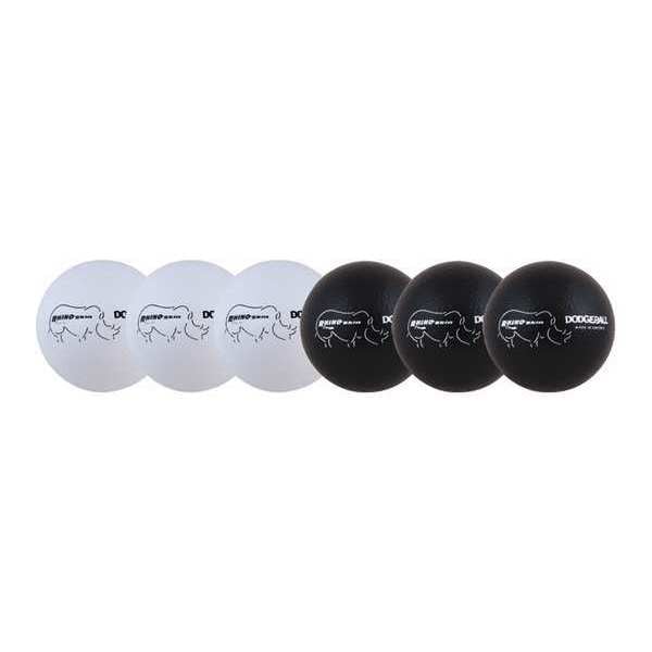 Rhino Skin DodgeBall Set, 6", Blk/Wht, PK6