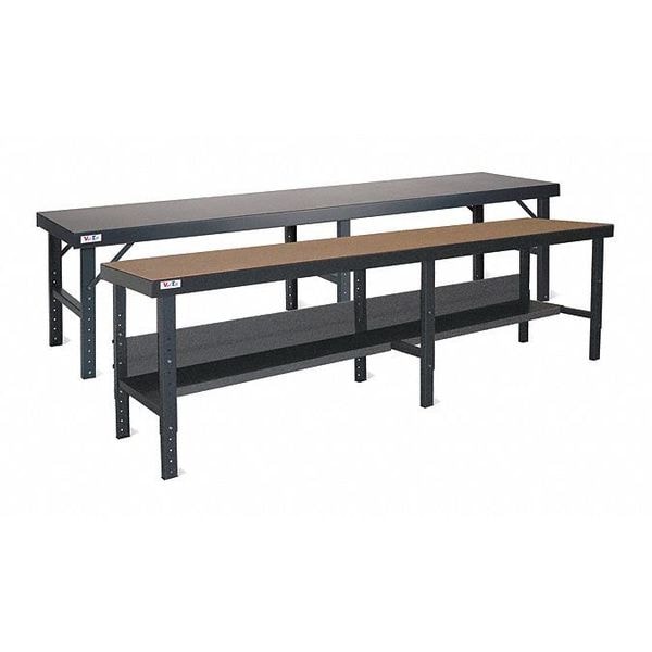 Folding Work Table, 28"Wx120"L, Steel Top