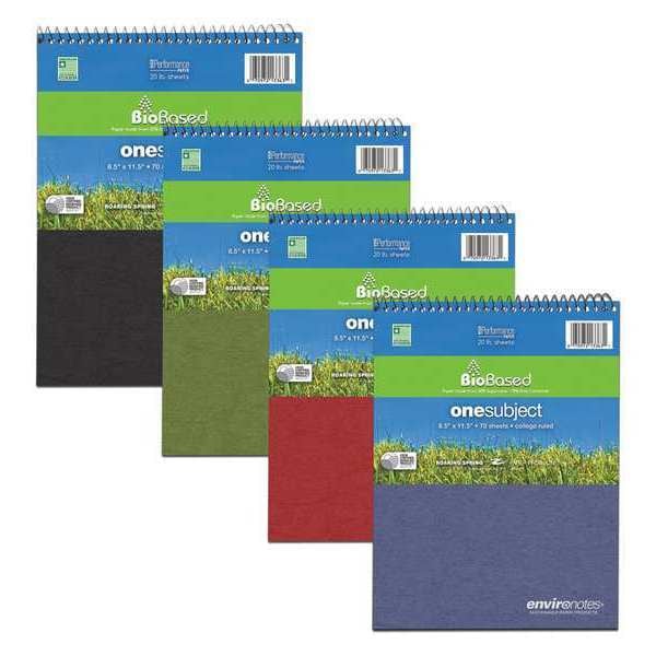 Case of Flipper Wirebound Notebooks, 8.5"x11.5", 1 Sub, 70 sht, Asstd Covers, College Ruled W/Margin, PK24