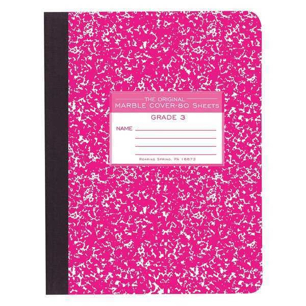 Case of Red Marble Composition Notebooks, Grade 3 Skip Line Ruled, 80 sht, 9.75"x7.75", PK48