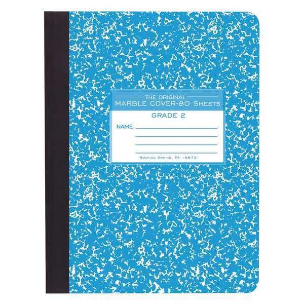 Case of Blue Marble Composition Notebooks, Grade 2 Skip Line Ruled, 80 sht, 9.75"x7.75", PK48