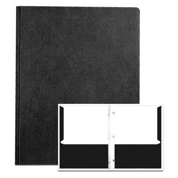 Case of Black Pocket Folders w/Prongs, 11.75"x9.5", Twin Pockets hold 25 sheets ea, 11 pt tag board, PK250
