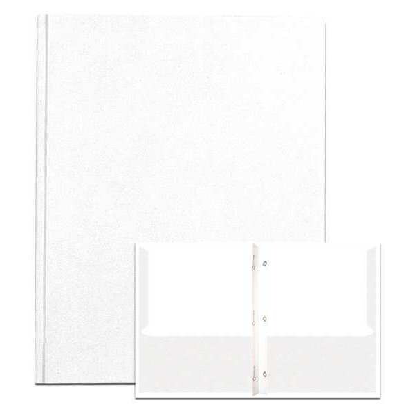 Case of White Pocket Folders w/Prongs, 11.75"x9.5", Twin Pockets hold 25 sheets ea, 11 pt tag board, PK250