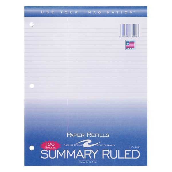 Case of Loose Leaf Law Paper, 100 sht/pk, 8"x10.5", College Ruled Filler Paper w/Margin, 3-hole Punch