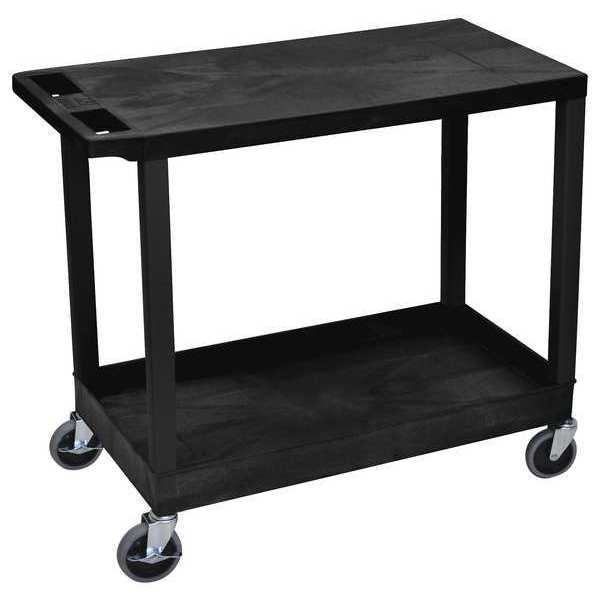 Cart, 1Tub Shelf, 1Flat Shelf, 18"x32", High Density Polyethylene (Shelf), Polyvinyl Chloride (Leg)