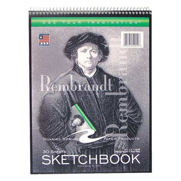 Case of Sketch Books, 30 Sheets of Heavy 50 lb White Drawing Paper, 9"x12" Spiral Bound, PK12