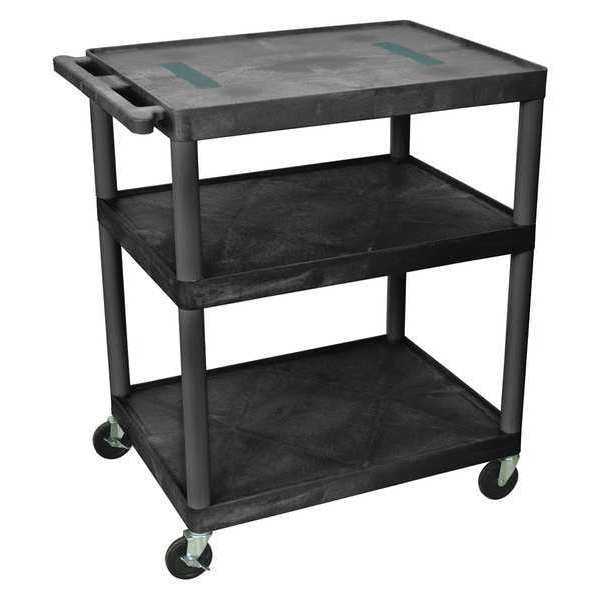 AV Cart - 40"H - Three Shelves - Black