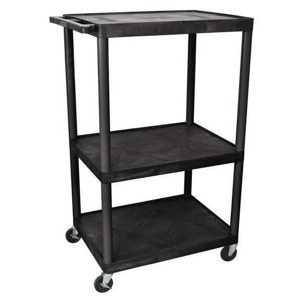 AV Cart - 54"H AV Cart - Three Shelves - Black